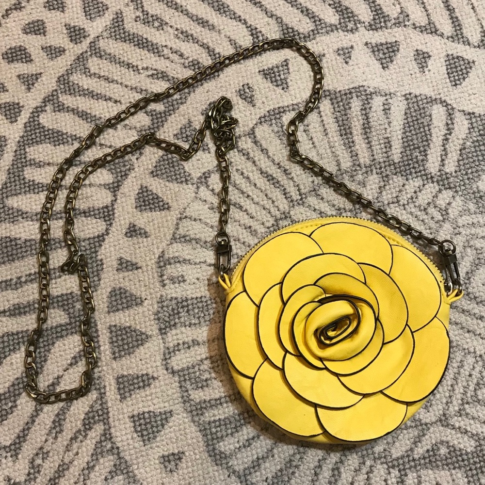 Vegan Leather Flower Crossbody